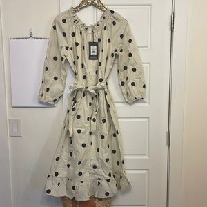 Who What Wear polka dot midi dress M